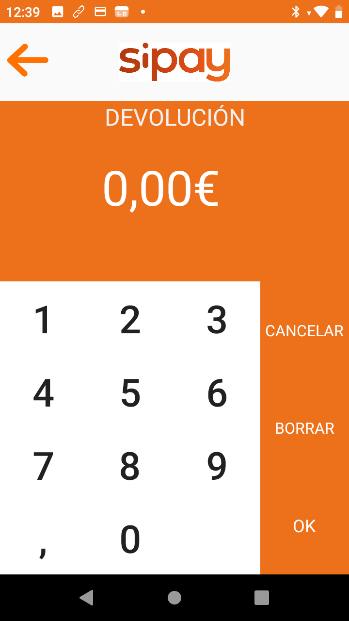 Refund screen